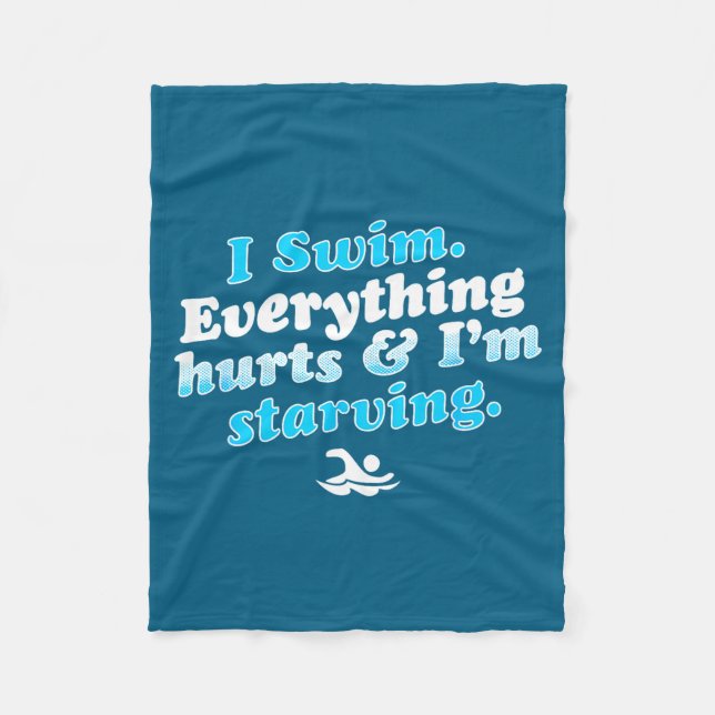 I Swim Funny Swimmer Quote  Fleecedecke (Vorderseite)