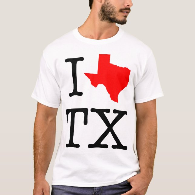 I T - Shirt der Liebe-TX Texas (Vorderseite)