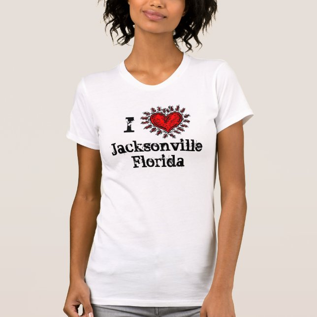 I T - Shirt Jacksonvilles Florida des Herz-(Liebe) (Vorderseite)
