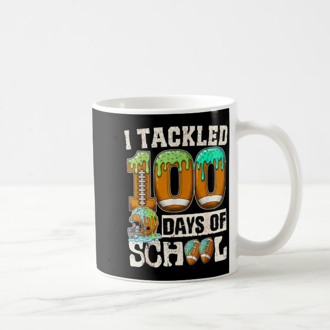 I Tackled 100 Days Of School Football Ice Cream Dr Kaffeetasse (Rechts)