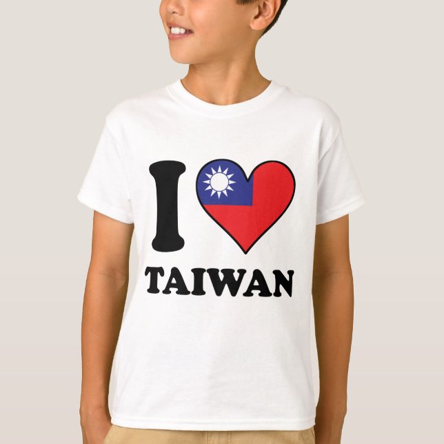 I taiwanesisches Flaggen-Herz Liebe-Taiwans T-Shirt (Vorderseite)