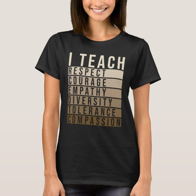 I Teach Black History Month Teacher Black Teacher  T-Shirt (Vorderseite)