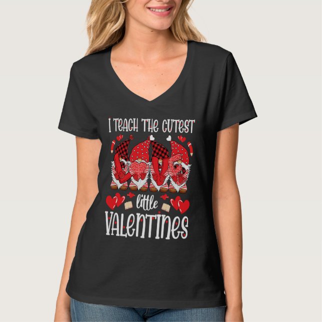 I Teach The Cutest Little Valentines Gnomes Teache T-Shirt (Vorderseite)