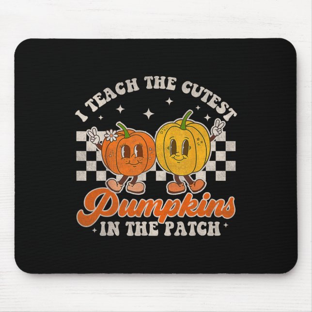 I Teach The Cutest Pumpkins In the Patch Retro Tea Mousepad (Vorne)