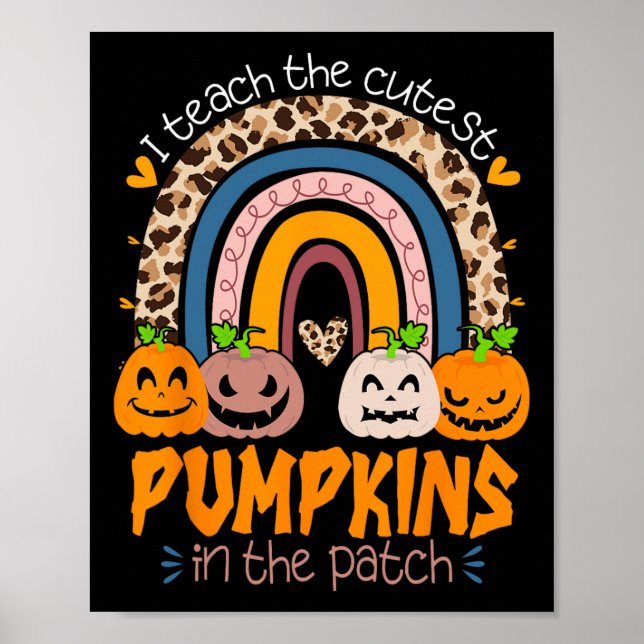 I Teach The Cutest Pumpkins In the Patch Retro Tea Poster (Vorne)