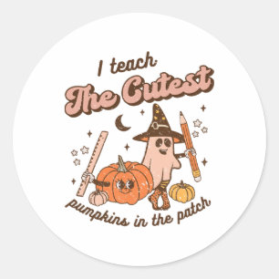 I Teach The Cutest Pumpkins In the Patch Retro Tea Runder Aufkleber