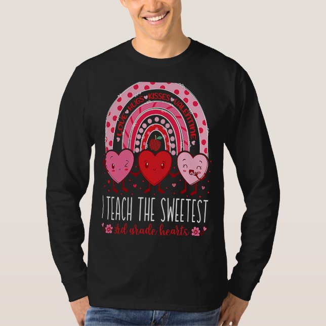 I Teach The Sweetest 3rd Grade Hearts Teachers Val T-Shirt (Vorderseite)