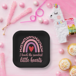 I Teach The Sweetest Hearts Rainbow Teacher Pappteller