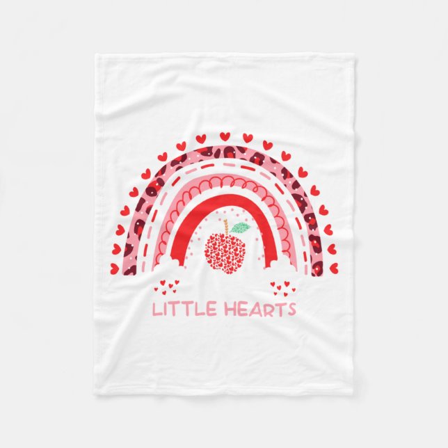 I Teach The Sweetest Hearts Rainbow Teacher Valent Fleecedecke (Vorderseite)