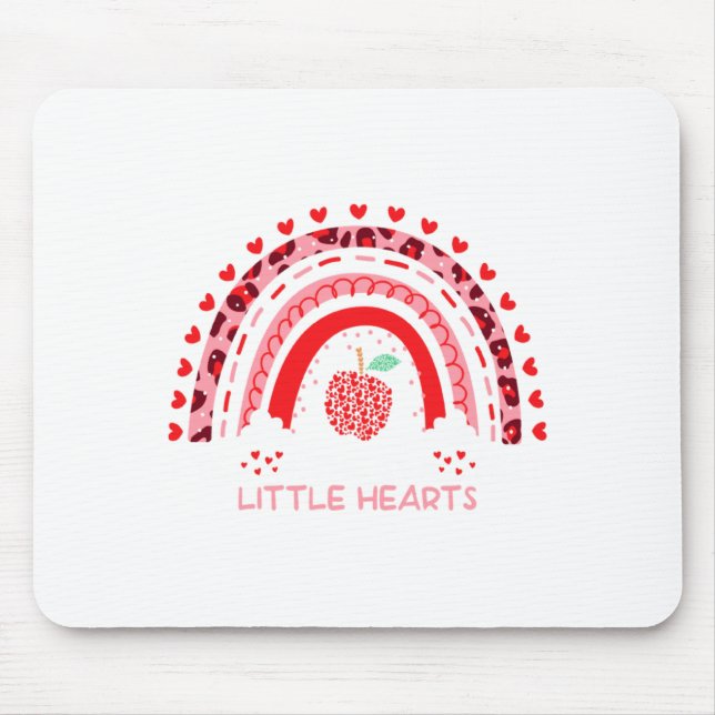 I Teach The Sweetest Hearts Rainbow Teacher Valent Mousepad (Vorne)