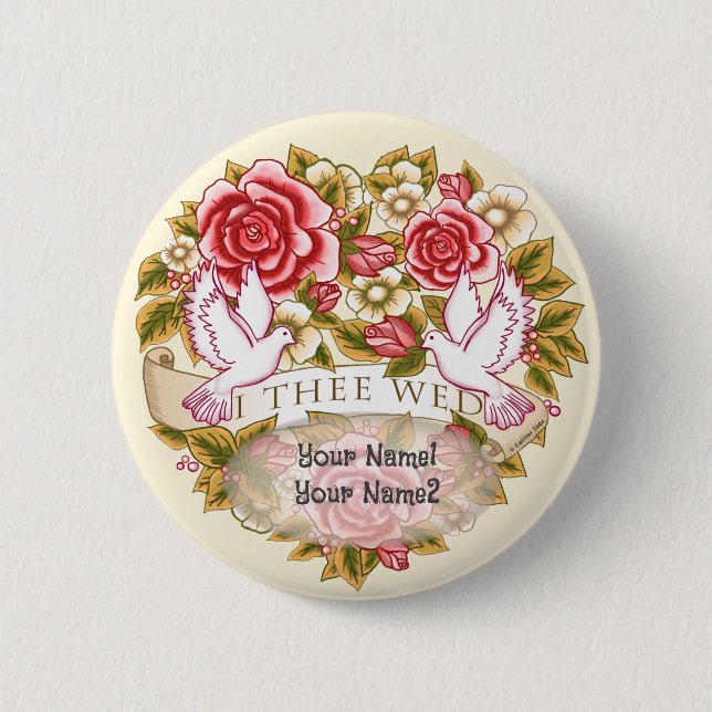 I The Wed Hochzeit Button-Taste Button (Vorderseite)