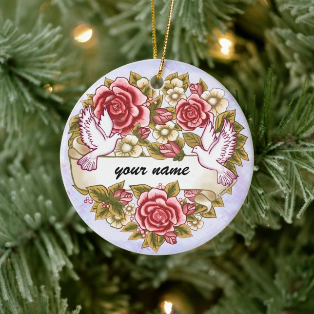 I The Wed Hochzeitsschmuck Keramik Ornament (Baum)