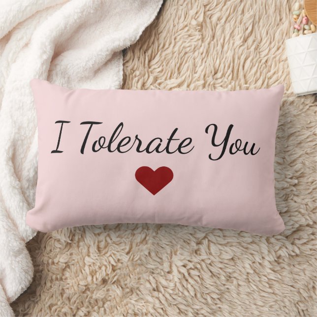 I Tolerate You Love - Funny Valentine's Day Gift Lendenkissen (Decke)