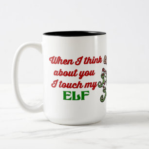 I Touch meine Elf-WeihnachtsSpaß-Tasse Zweifarbige Tasse