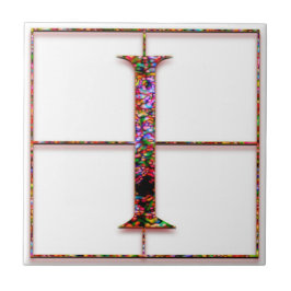 I Trajanus Red Custom Monogram Tile Fliese