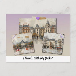I Travel... With My Books!  Postkarte