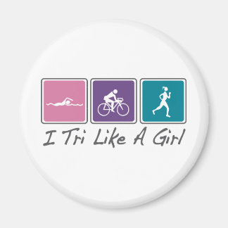 i tri wie ein Mädchen (Triathlete) Magnet