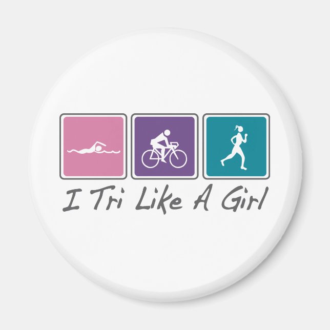 i tri wie ein Mädchen (Triathlete) Magnet (Vorne)