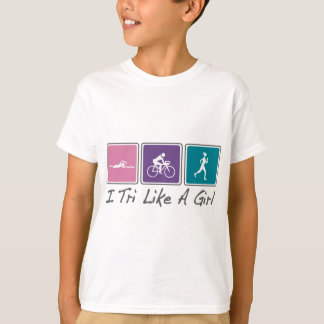 I Tri wie ein Mädchen (Triathlete) T-Shirt