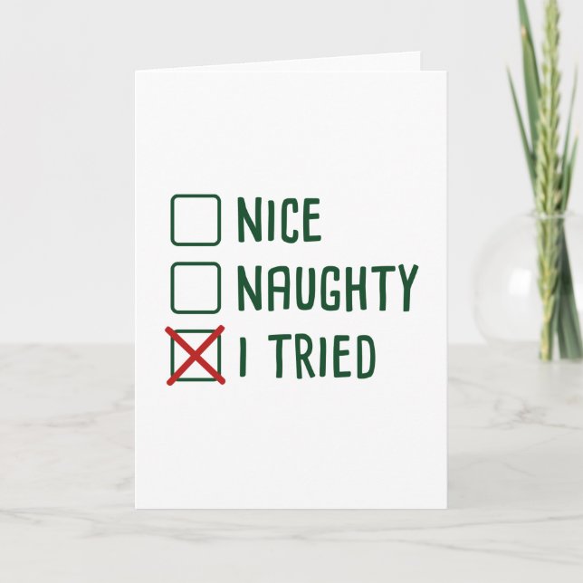I Tried Feiertagskarte (Vorderseite)