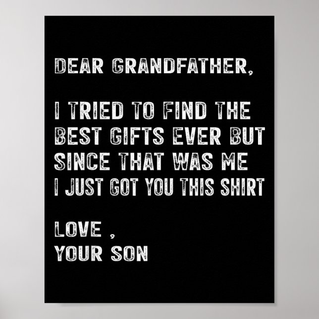 I Tried To Find The Funny Grandfather Day Mens  Poster (Vorne)