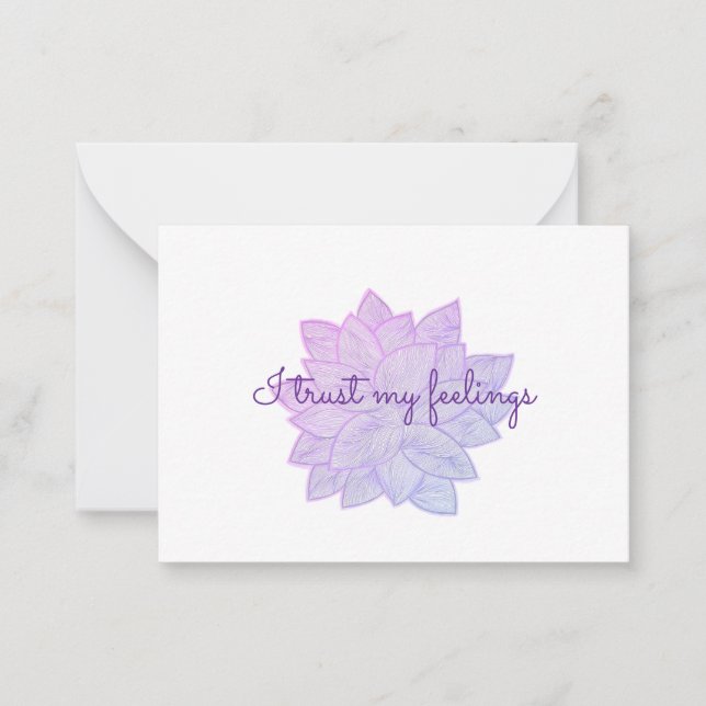 I trust my feelings: Hand-Drawn Floral Affirmation Mitteilungskarte (Vorderseite)