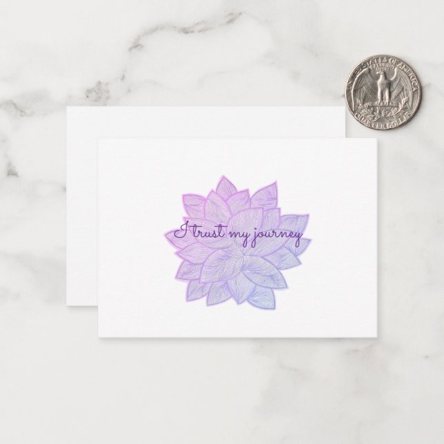 I trust my journey: Floral Affirmation Mitteilungskarte (Vorderseite/Rückseite Beispiel)