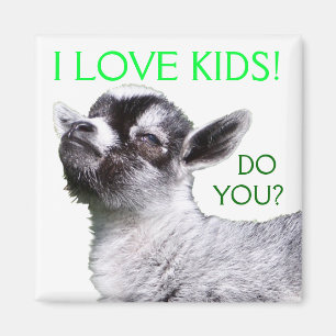 I TUN LIEBE-KINDER SIE? Baby-Ziegen-Quadrat-Magnet Magnet