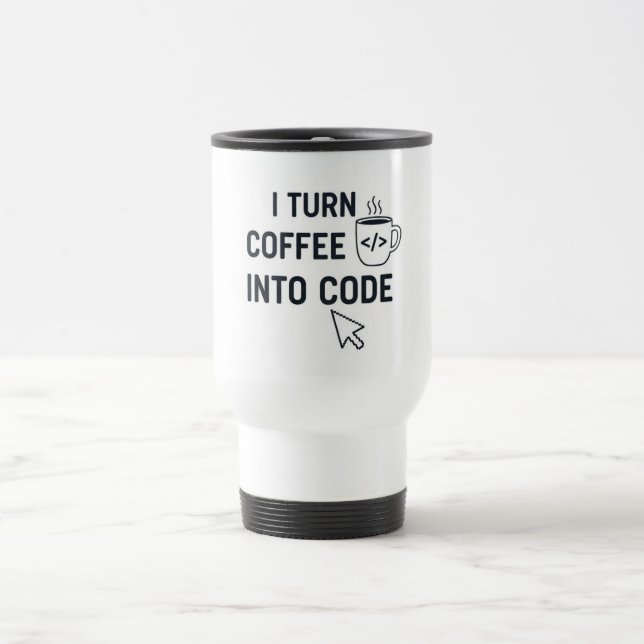 I Turn Coffee Into Code - Funny Programmer Quote Reisebecher (Mittel)