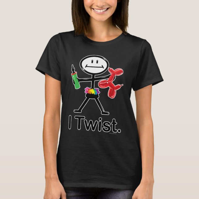 I Twist Balloon Artist BusyBodies Stick Figure T-Shirt (Vorderseite)