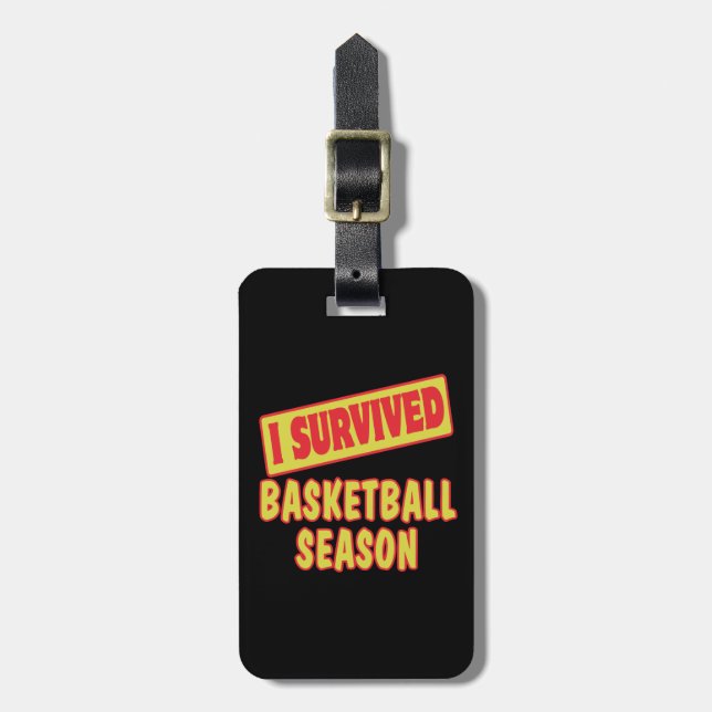 I ÜBERLEBTE BASKETBALLSAISON GEPÄCKANHÄNGER (Vorderseite vertikal)