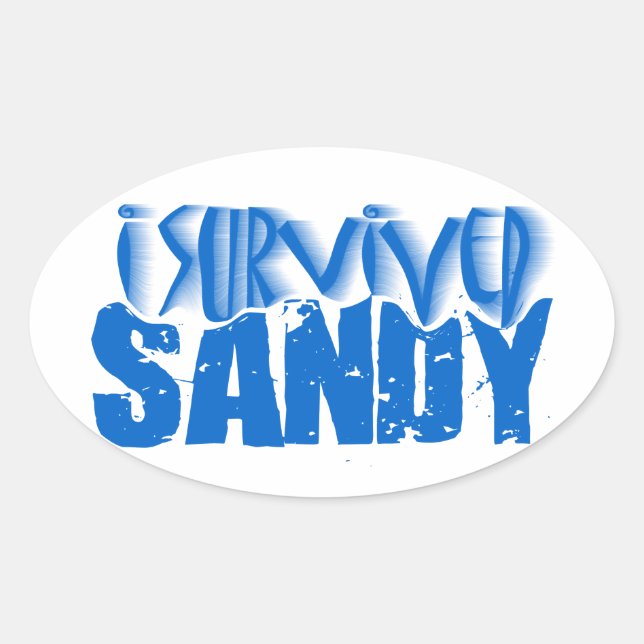 I Überlebte SANDY Ovaler Aufkleber (Vorderseite)