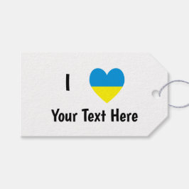 I (Ukrainisches Flaggenherz) Ihr Personalisierter Geschenkanhänger