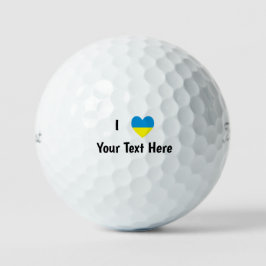 I (Ukrainisches Flaggenherz) Ihr Personalisierter  Golfball