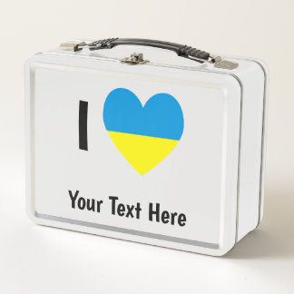 I (Ukrainisches Flaggenherz) Ihr Personalisierter Metall Brotdose