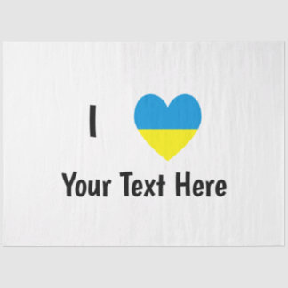 I (Ukrainisches Flaggenherz) Ihr Personalisierter Seidenpapier