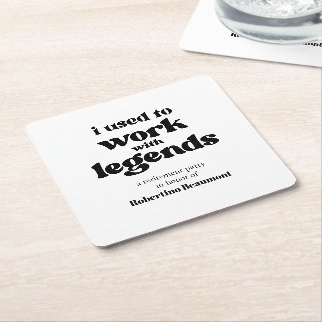 I Used To Work With Legends Funny Retirement Rechteckiger Pappuntersetzer (angewinkelt)