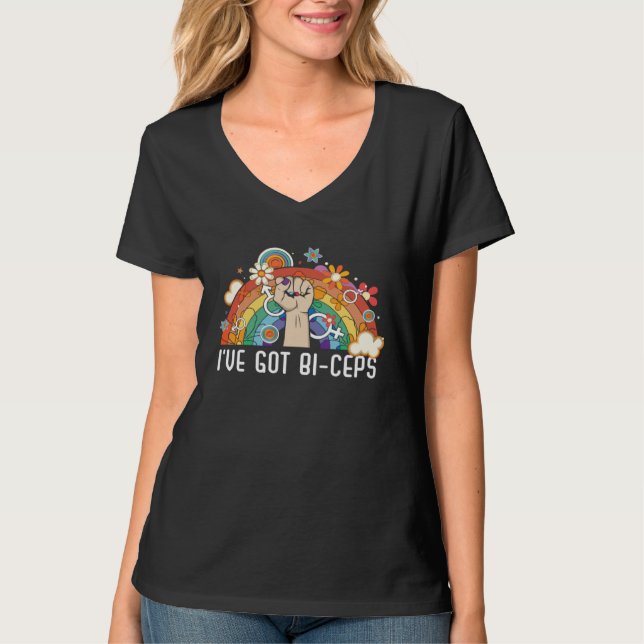 I ve Got Bi Ceps Bisexual Pride Bodybuilder LGBTQ  T-Shirt (Vorderseite)