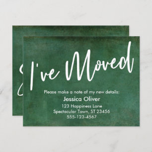 "I ve Moved" Typografie Grunge Grüne Ankündigung