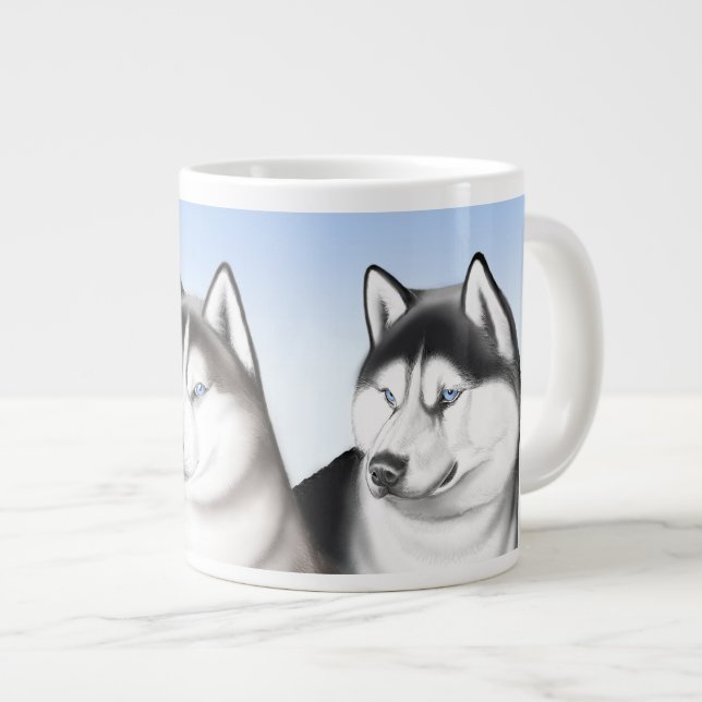 I verfolgt Liebe-Schlittenhund riesige Tasse (Vorderseite Rechts)