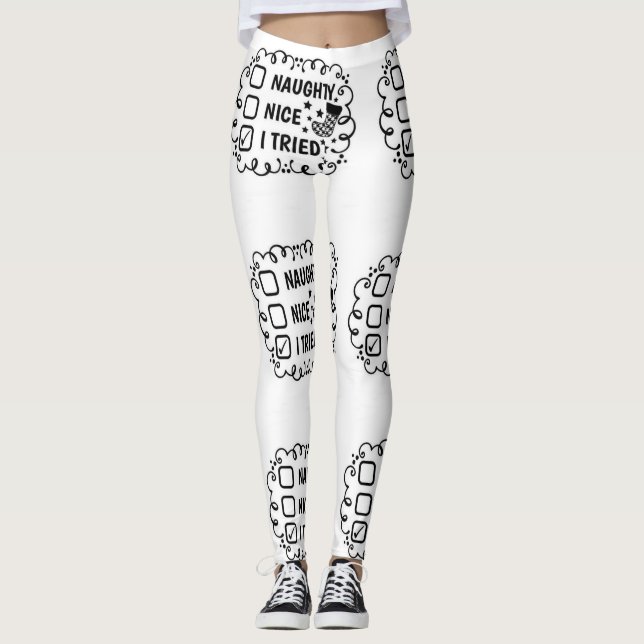 ***I VERSUCHT NAUGHTI I TRIED NICE*** URLAUB LEGGINGS (Vorderseite)