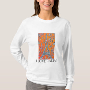 I Vintage Reise-Damen Liebe-Paris hoody T - Shirt