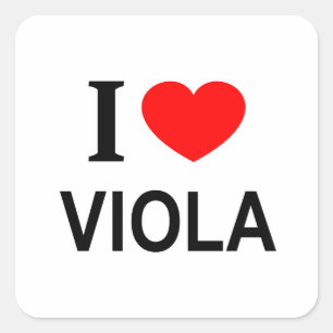 I ❤️ VIOLA I LIEBE VIOLA I HERZVIOLA QUADRATISCHER AUFKLEBER