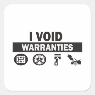 I Void Warranties Funny Quadratischer Aufkleber