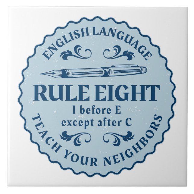I vor E, außer nach C Rule Funny Fliese (Vorderseite)