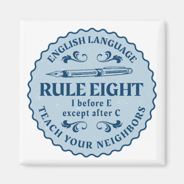 I vor E, außer nach C Rule Funny Magnet (Vorne)