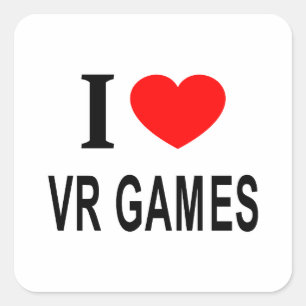I ❤️ VR SPIELE I LIEBE VR SPIELE IM HERZEN VR SPIE QUADRATISCHER AUFKLEBER