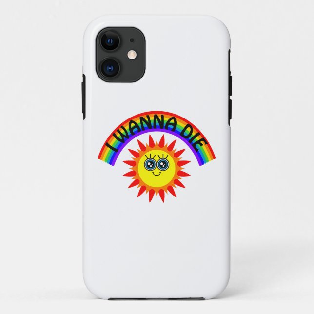 I Wanna Die - Regenbogen Lächeln Sun Case-Mate iPhone Hülle (Rückseite)