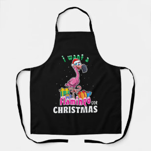 I want a Flamingo for christmas pink Flamenco Schürze