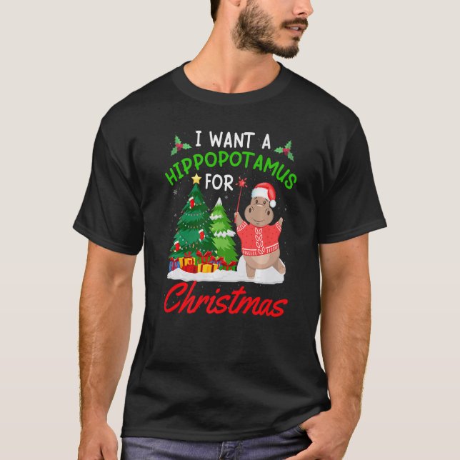 I Want A Hippopotamus For Christmas for Kid Women  T-Shirt (Vorderseite)